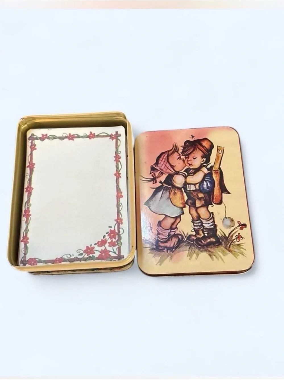 Vintage 70’s Hummel First Kiss Stationary Tin